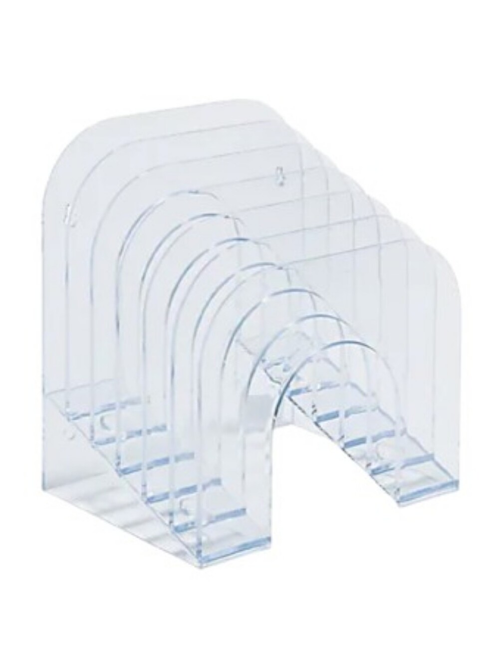 Rubbermaid Clear Acrylic Desk File Sorter - 6-Compartment Jumbo Incline Sorter